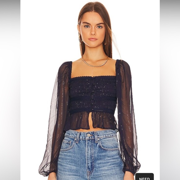 REVOLVE Tops - NWOT - Gina Top in Deep Sea Blue